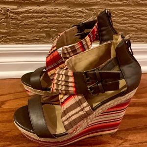 Soda multi-color Wedge Sandals